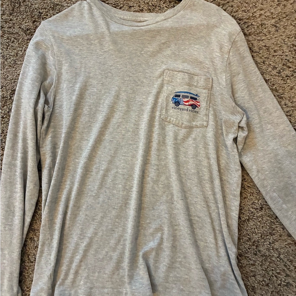 Vineyard Vines Heather Gray Pocket Tee